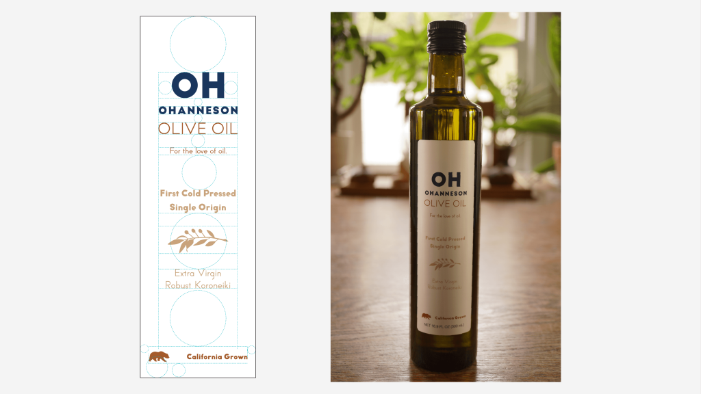 Oh Olive Oil Label and Bottle